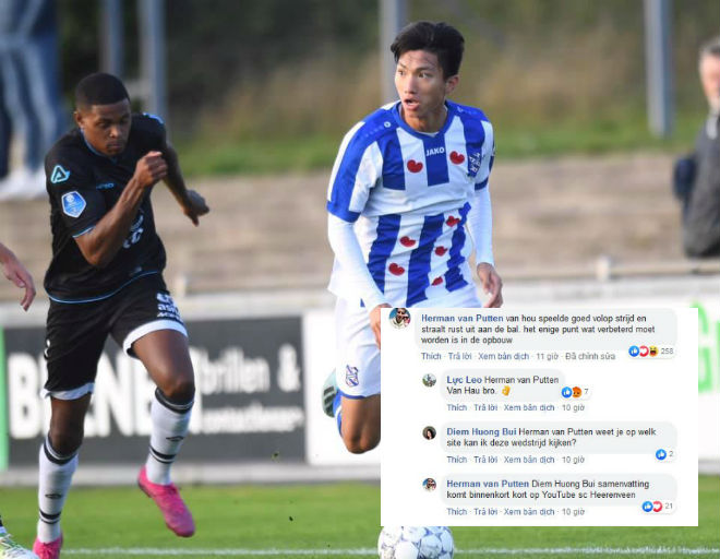 Fan Hà Lan khen ngợi, động viên Văn Hậu sau khi hậu vệ 20 tuổi đá trọn 90 phút ở trận đấu của đội dự bị&nbsp;Heerenveen