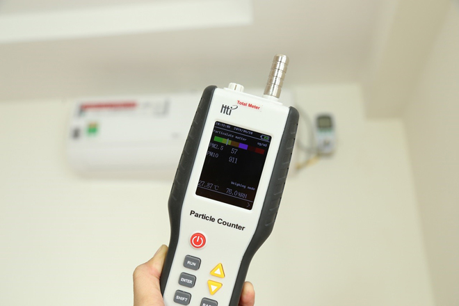 Nồng độ bụi trước khi bật điều hòa