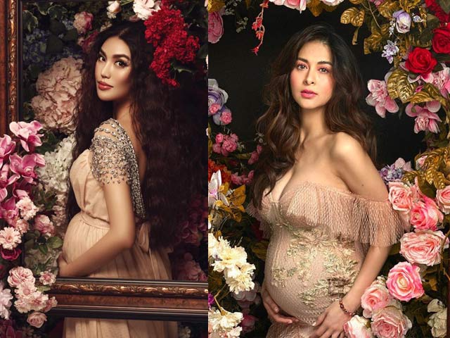 Bà bầu Lan Khuê ”trùng” ý tưởng ảnh bầu với Marian Rivera