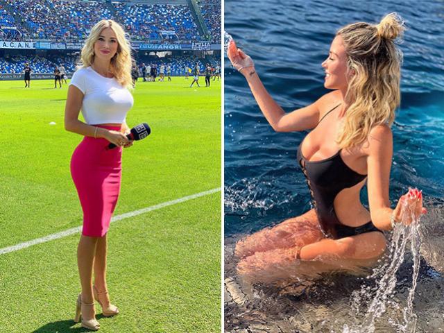 Bạn trẻ - Cuộc sống - Nữ phóng viên xinh đẹp bốc lửa bị cổ động viên "đòi" cởi áo xem ngực