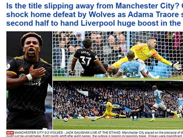 Bóng đá - Man City thua sốc, kém Liverpool 8 điểm: Báo Anh viết gì về "địa chấn"?