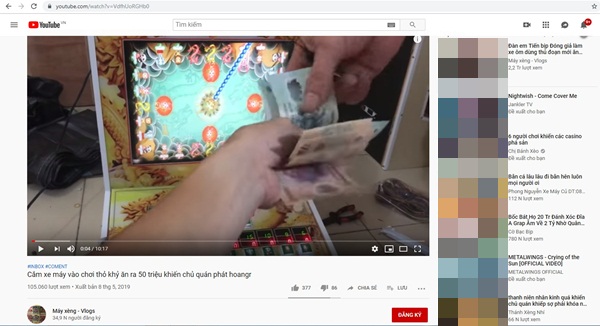 Trên mạng xã hội Youtube không hiếm clip hướng dẫn chơi trò cờ bạc trá hình thỏ, khỉ, sư tử