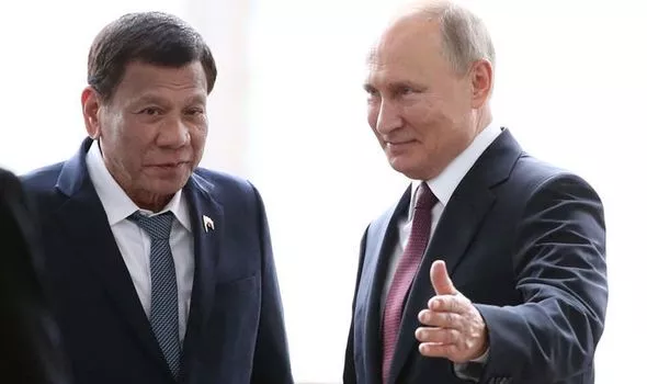Tổng thống Philippines Rodrigo Duterte và người đồng cấp Nga Vladimir Putin.