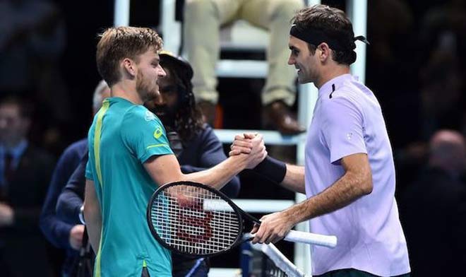 Federer có chiến thắng thứ 10 khi đối đầu Goffin