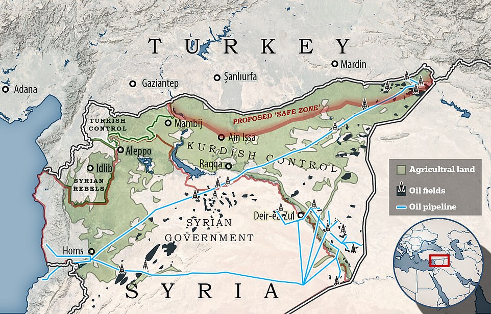 Vùng an toàn (safe zone) mà Thổ Nhĩ Kỳ muốn thiết lập ở Syria.