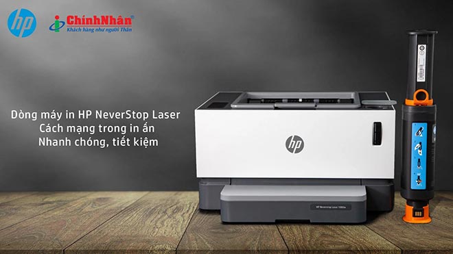 Máy in HP NeverStop Laser cho tiết kiệm mực, tốc độ in cao.