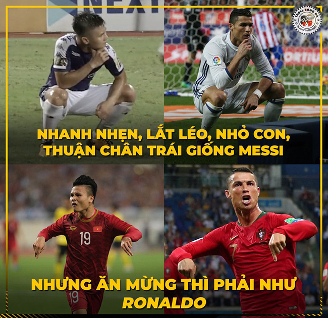 Quang Hải có chân trái khéo như Messi và ăn mừng theo phong cách Ronaldo.