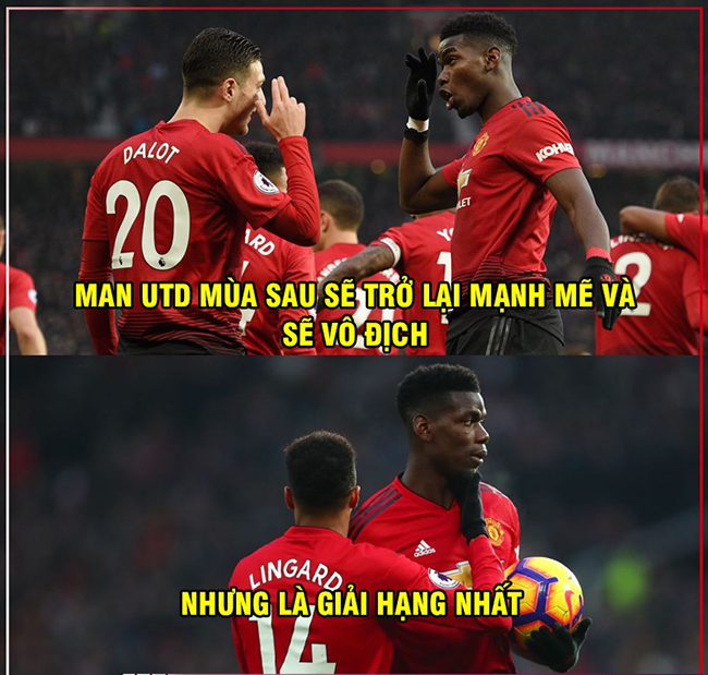 Vâng, MU đang giữ sức để vô địch... hạng nhất mùa sau.