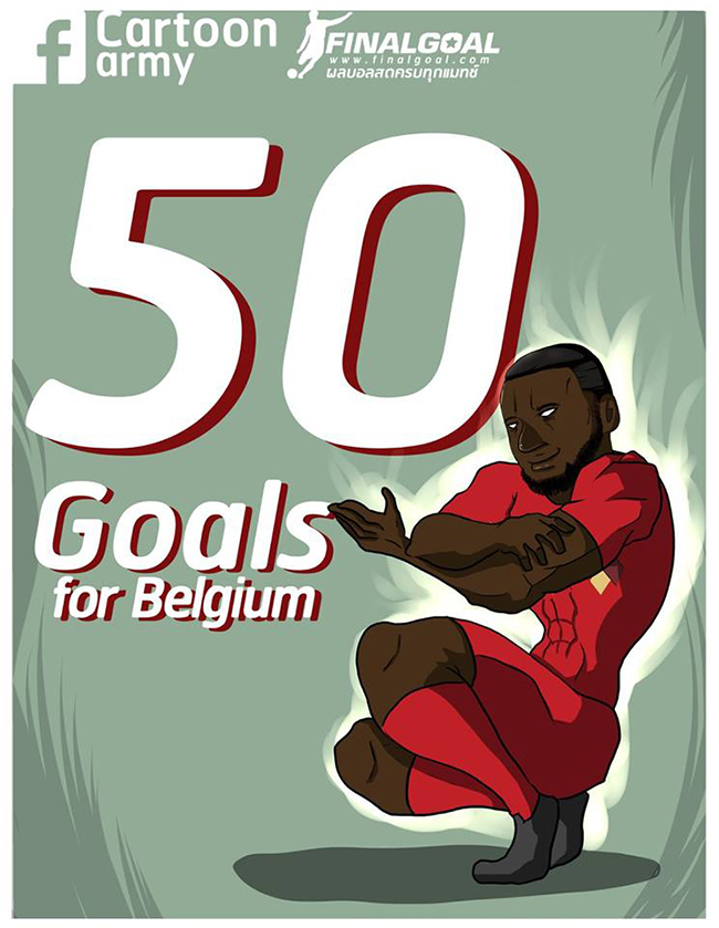 Lukaku người cũ MU có bàn thắng thứ 50 cho đội tuyển Bỉ.