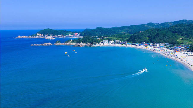 Bãi biển Yonghwa: Bãi biển thành phố Samcheok này có một rừng thông thơm ngát và một dòng suối chảy dọc theo nó.
