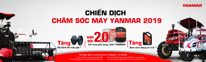 Chiến dịch chăm sóc máy YANMAR diễn ra từ tháng 09 – 12/2019