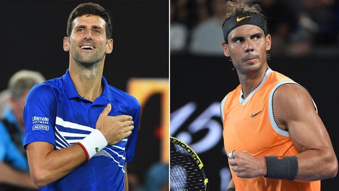 Djokovic (trái) muốn đánh bại Nadal