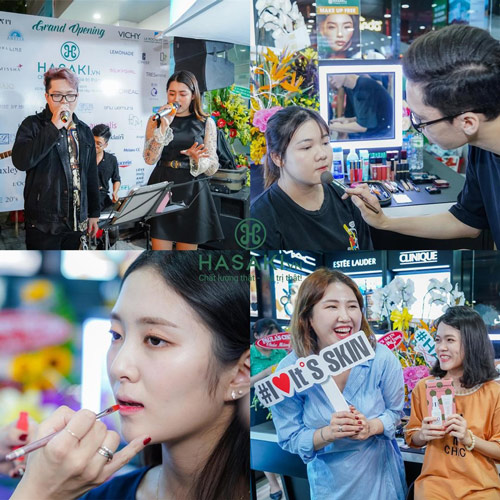 Các tín đồ làm đẹp hào hứng trải nghiệm trang điểm chuẩn Hàn với chuyên gia trang điểm nổi tiếng từ Hàn Quốc và&nbsp; chill cùng âm nhạc sôi động.