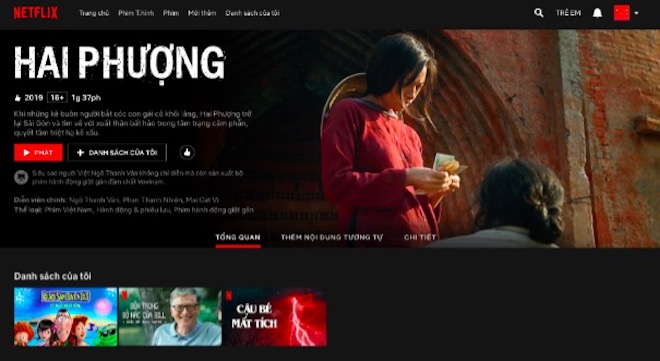 Netflix đã có giao diện tiếng Việt.