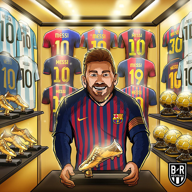 Messi bổ sung chiếc giày vàng thứ 6 vào kho danh hiệu cá nhân.