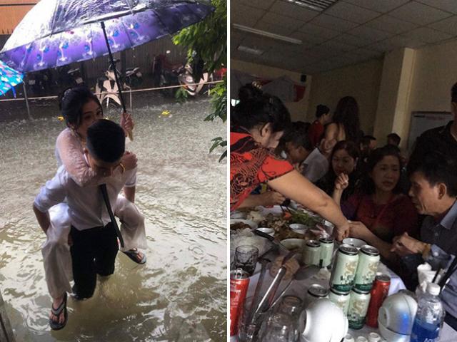 Tình yêu - Giới tính - Chú rể Nghệ An cõng cô dâu lội nước, cả họ ăn cỗ trong bóng tối