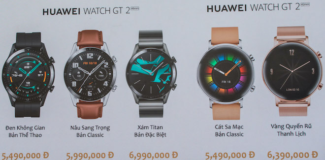 Siêu phẩm đồng hồ thông minh Huawei Watch GT 2 có pin 2 tuần, giá từ 5,49 triệu - 6