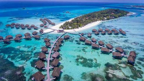 Những căn nhà trên biển Maldives.