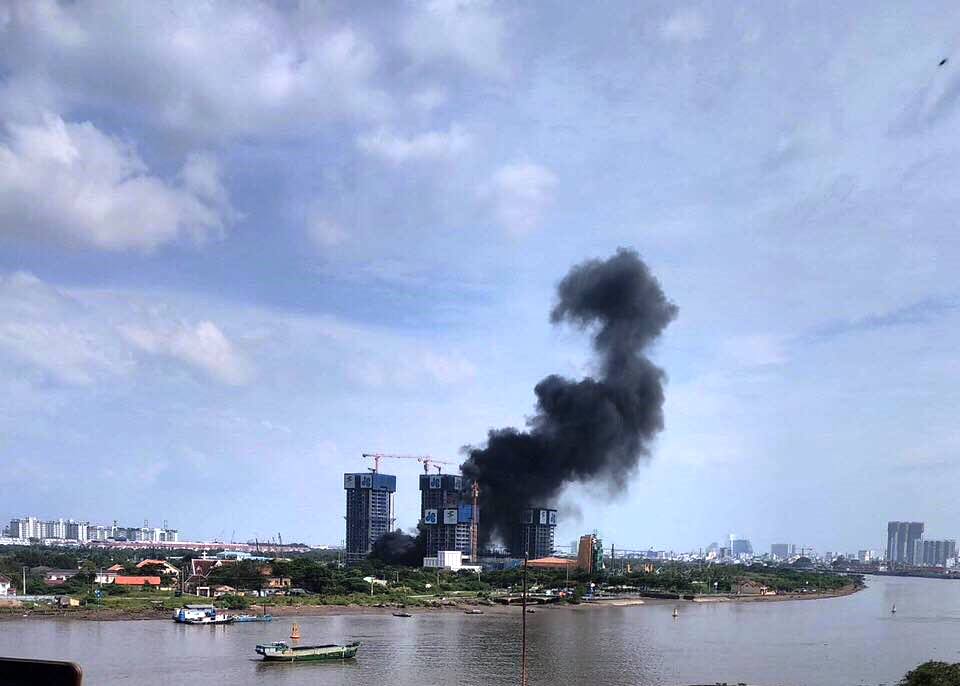 Khu vực công trình xây dựng nơi xảy ra hỏa hoạn