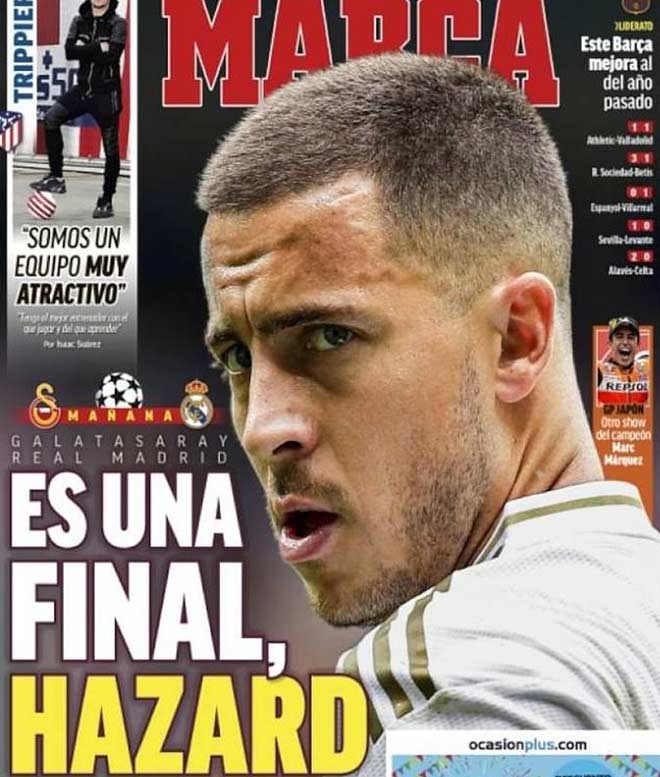 "Đây là một trận chung kết, Hazard" - ấn bản in của tờ Marca