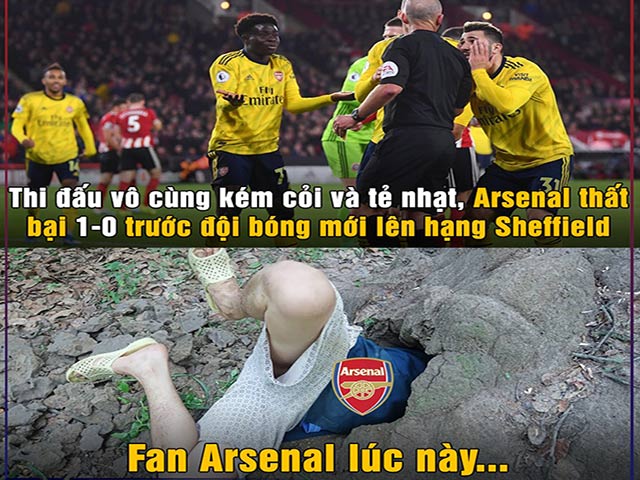 Tranh vui - Ảnh chế: Arsenal thua đội mới lên hạng, fan "tìm hang" trốn cùng MU