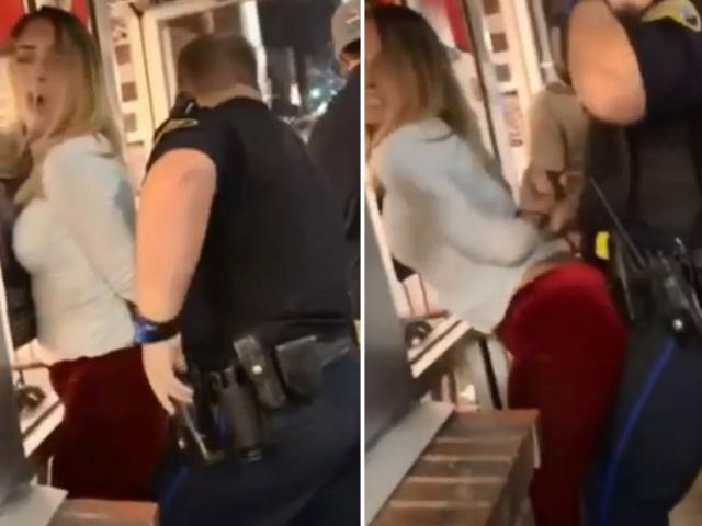 Cô gái xinh đẹp có hành động lố bịch gây ”đỏ mặt” với nam cảnh sát khi bị bắt