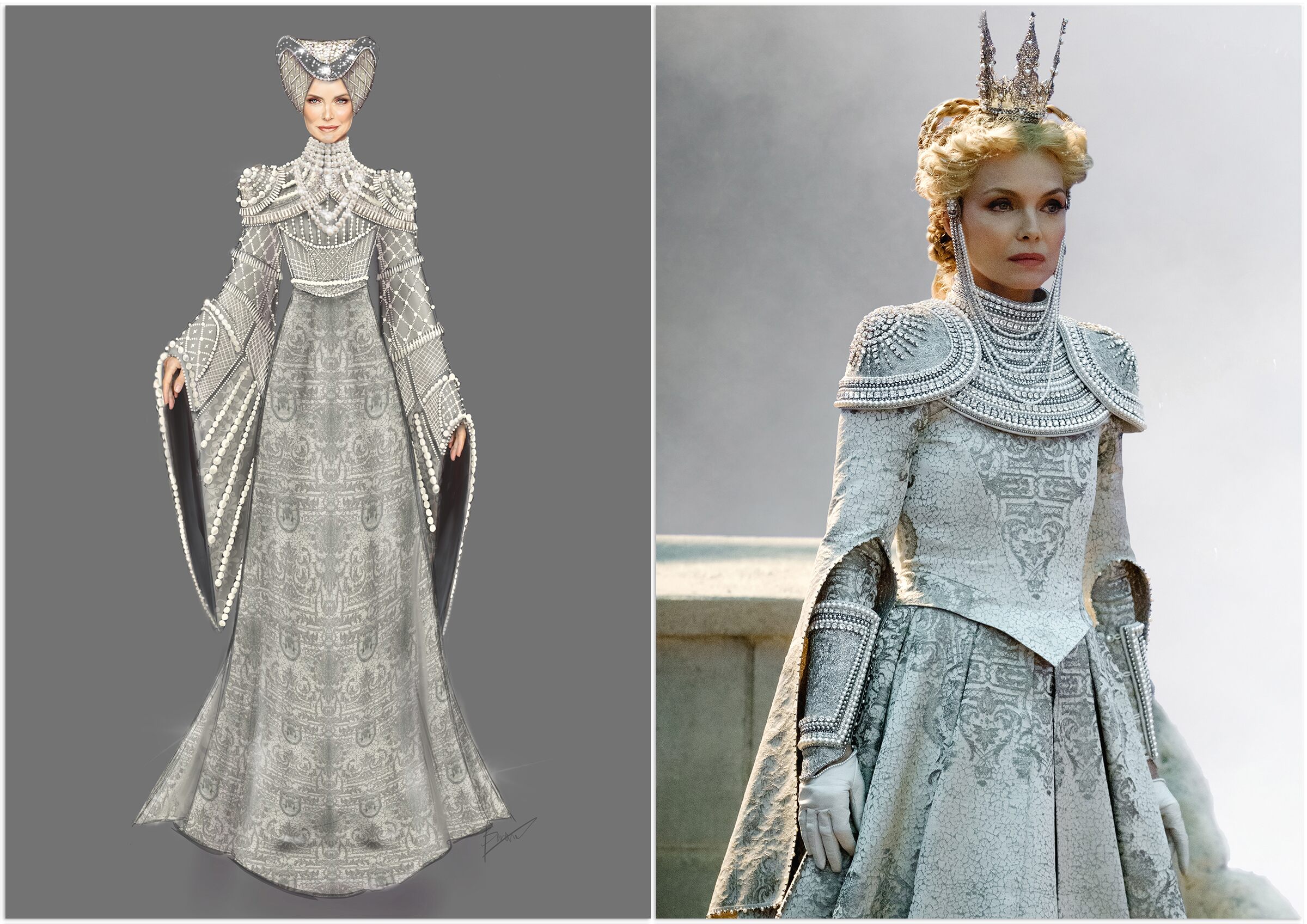 Trang phục của nhân vật này nổi bật bởi sự cầu kì và sa hoa.&nbsp;