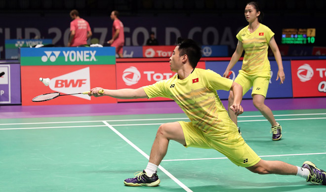 Cặp đôi số 1 đôi nam nữ cầu lông Việt Nam thua sốc ở giải Indonesia Challenge. Ảnh Bwfbadminton