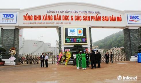 Tổng kho xăng dầu DKC của Tập đoàn Thiên Minh Đức ở xã Nghi Thiết, huyện Nghi Lộc, tỉnh Nghệ An.