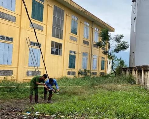 Hiện trường vụ tai nạn điện giật thương tâm. 