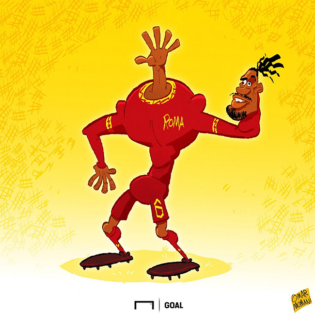 Hình ảnh Chris Smalling trong mắt trọng tài ở trận đấu gần nhất của Roma.