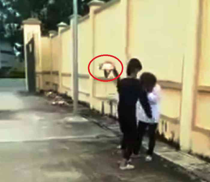 H. bị bạn dùng mũ bảo hiểm và tay đánh vào đầu, mặt (ảnh cắt từ clip)