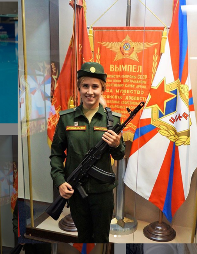 Yulia Timoshinina (nhảy cầu) là một trong số các VĐV hoàn thành xuất sắc nhiệm vụ cho đoàn Nga tại đại hội thể thao quân sự thế giới 2019 kết thúc tại Trung Quốc hôm 27/10.
