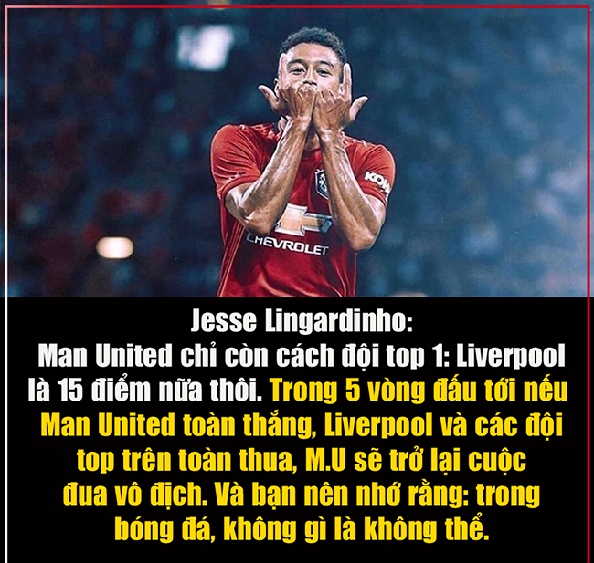 Đây là những chia sẻ của &#34;Lingardinho&#34; về cuộc đua vô địch của MU.