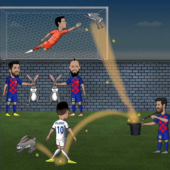 "Nhà ảo thuật" đại tài Lionel Messi liên tục tỏa sáng giúp Barca chiến thắng.