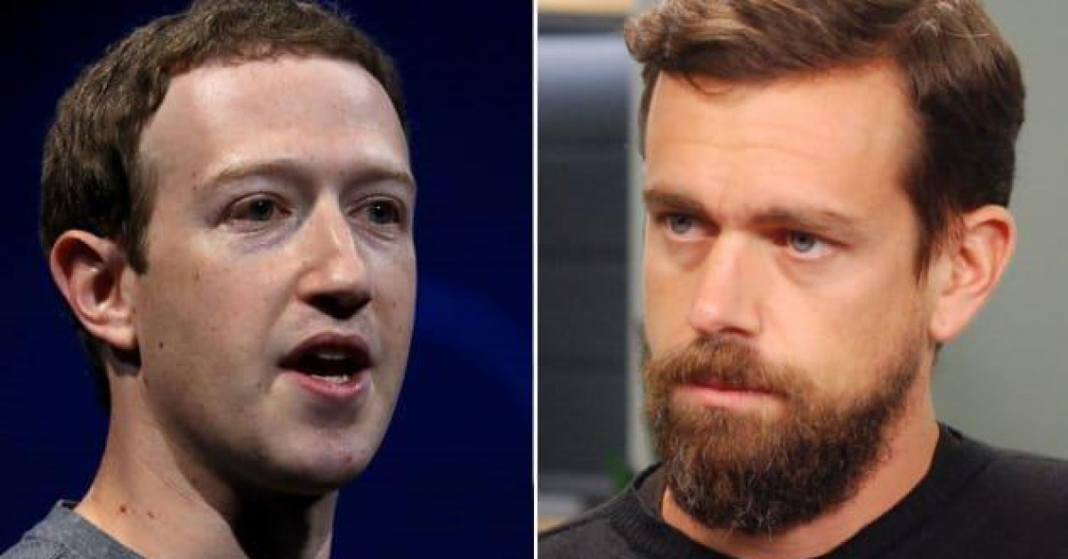 CEO Facebook (trái) và CEO Twitter. Ảnh: CNBC
