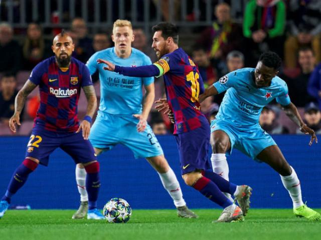 Kết quả bóng đá cúp C1 Barcelona - Slavia Prague: Messi khuấy đảo, vận may khó ngờ