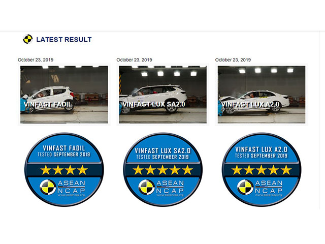 Ô tô - Ô tô VinFast đạt chuẩn mức an toàn cao nhất 5 sao của ASEAN NCAP