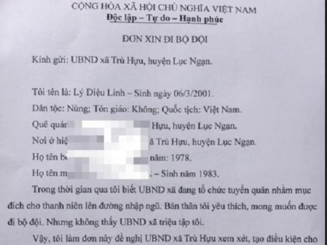 Giáo dục - du học - Nữ sinh Bắc Giang bảo lưu đại học, nộp đơn lên đường đi nghĩa vụ quân sự