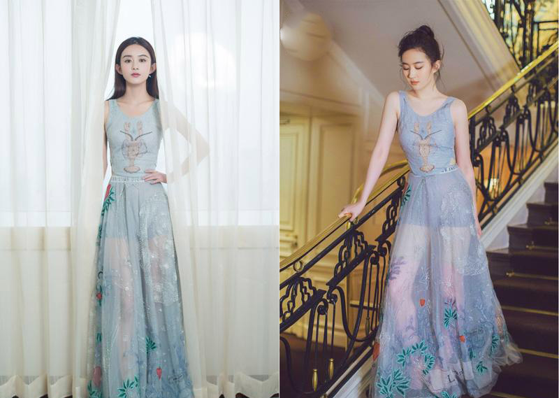 Cùng một bộ váy nhưng công chúng đánh giá cao khí chất của Lưu Diệc Phi hơn Triệu Lệ Dĩnh. 