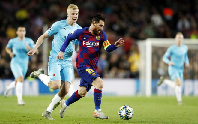 Messi và Barca kém may mắn trong trận hòa Slavia Prague ở Nou Camp tại Champions League