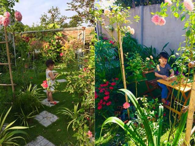 Bạn trẻ - Cuộc sống - Xứ sở thần tiên tràn ngập sắc hương ở "ngôi nhà hoa hồng" của bà mẹ trẻ