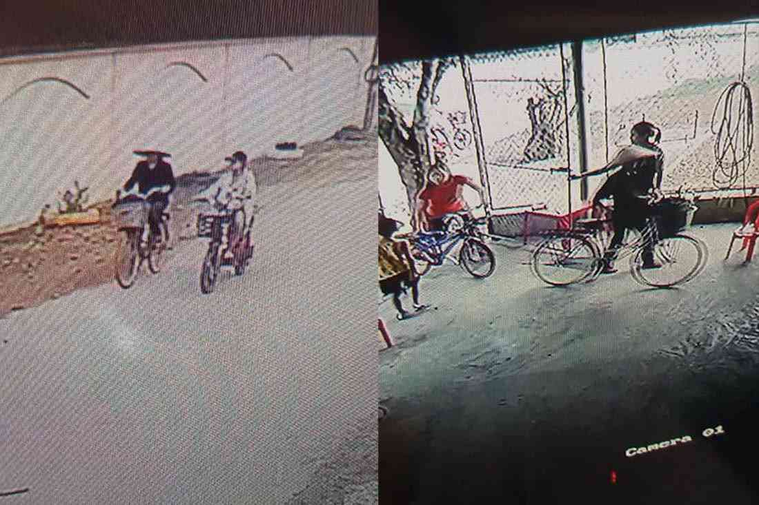Camera ở gần hiện trường ghi lại cảnh hai bà cháu đi xe đạp trước thời điểm cháu T. mất tích