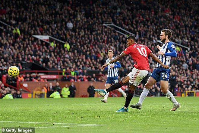 Rashford sút ra ngoài ở khoảng cách chưa đầy 5m