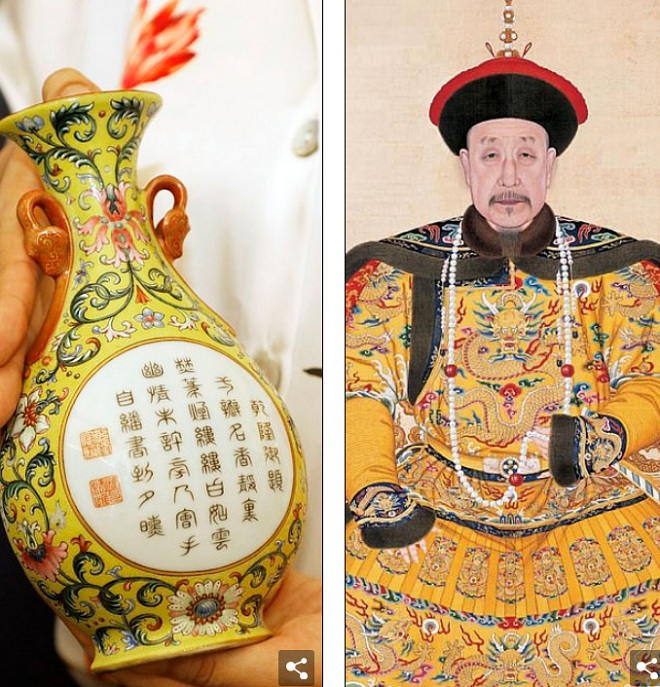 Chiếc bình cổ của hoàng đế Càn Long mới được bán với giá gấp 484.000 lần.