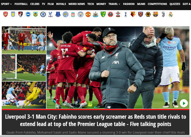 Liverpool hạ đẹp Man City: Báo Anh sớm đón tân vương, kể tội &#34;hung thần&#34; VAR - 3