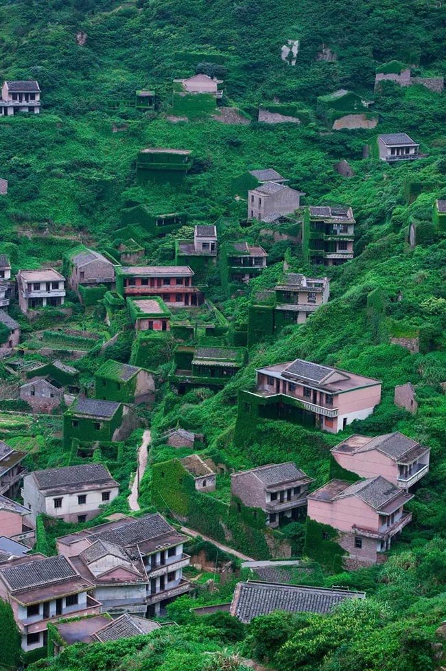 1.Ngôi làng chài bỏ hoang trên đảo Gouqi này từng là nơi sinh sống của 3000 người, nhưng bây giờ không còn ai sinh sống nữa và cây cối đã phủ xanh kín mọi lối đi. Nơi này còn được ví như ngôi làng không người ở đẹp nhất Trung Quốc.
