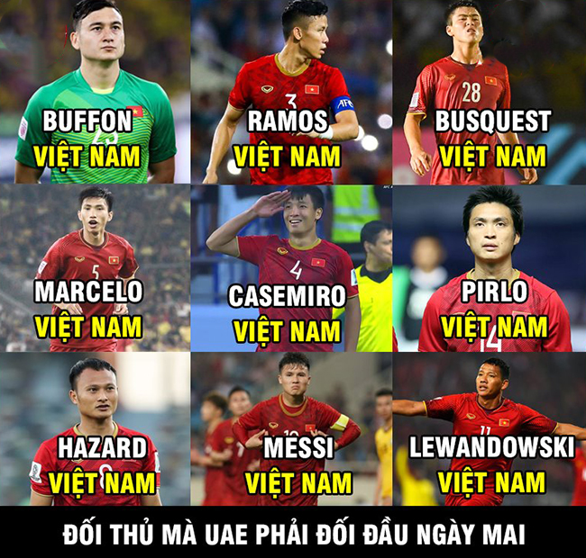 Các cầu thủ Việt Nam trong mắt người hâm mộ nước nhà.