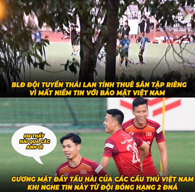 Các cầu thủ cũng phải bật cười vì tài &#34;giấu bài&#34; của Thái Lan.