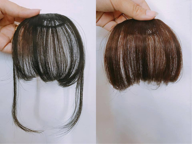 Tóc mái giả có nhiều loại nhiều màu, từ mái mưa lưa thưa tới mái ngố... được làm giống thật, tiện dụng cho các nàng. Giá tóc mái giả dao động từ khoảng 100 ngàn đồng trở lên.